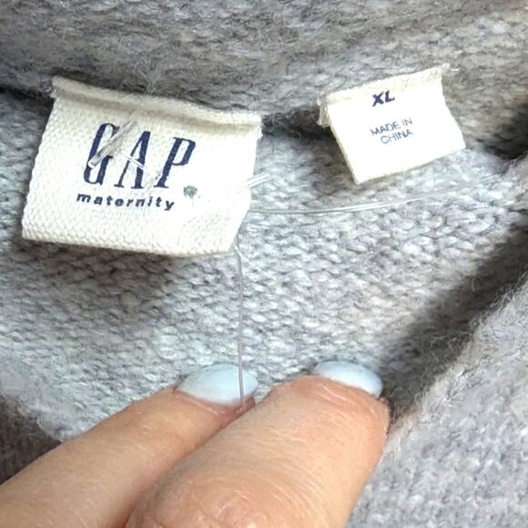 NWT‎ Gap Maternity High Neck Oversized Tunic Sweater Dress Light Heather Grey XL - Picture 4 of 7